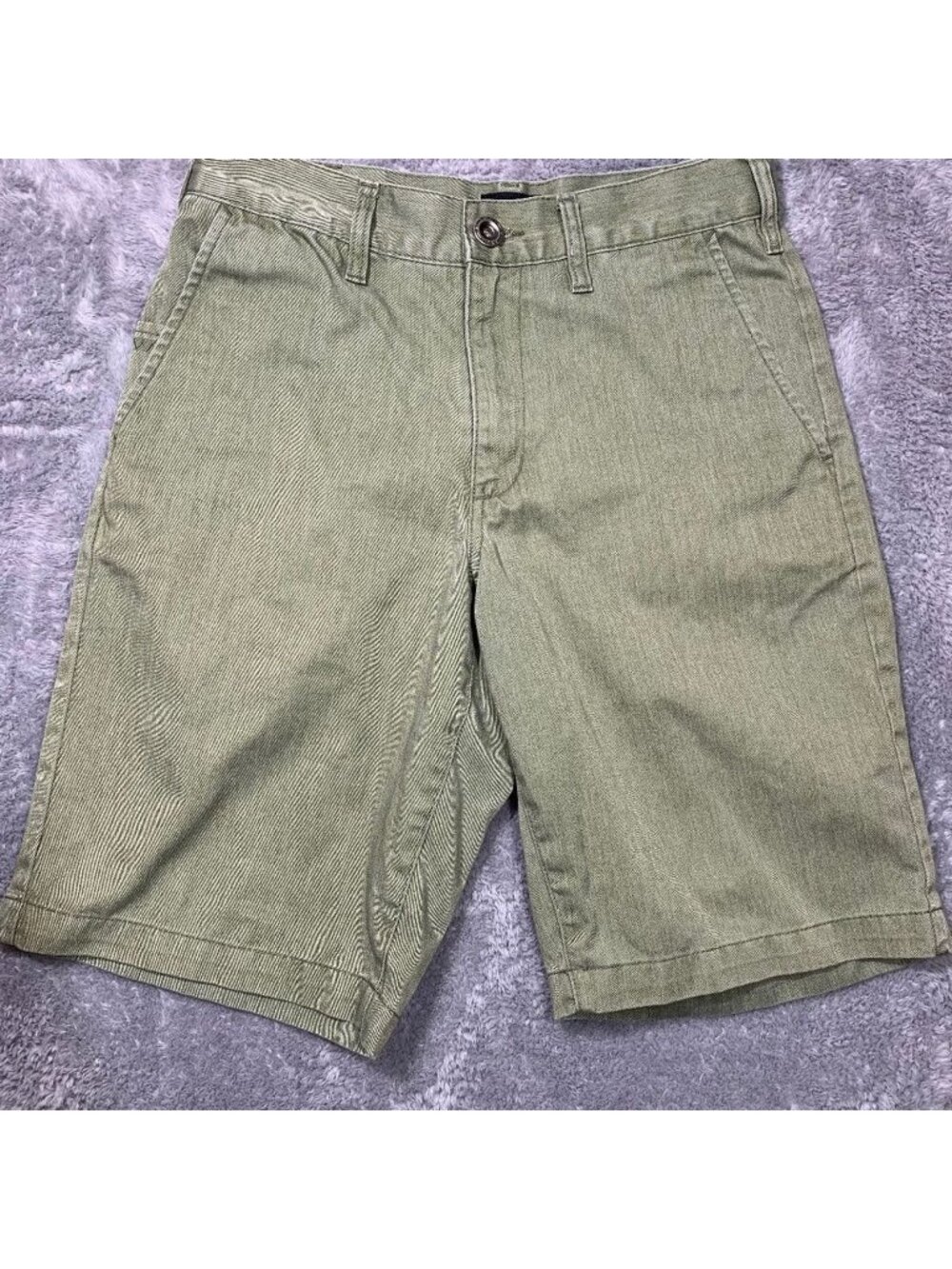 RVCA Men's Green Casual Shorts Size 28 Cotton Blend Pockets Skate Surf Style